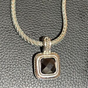 Elegant Silver and Black Pendant Necklace